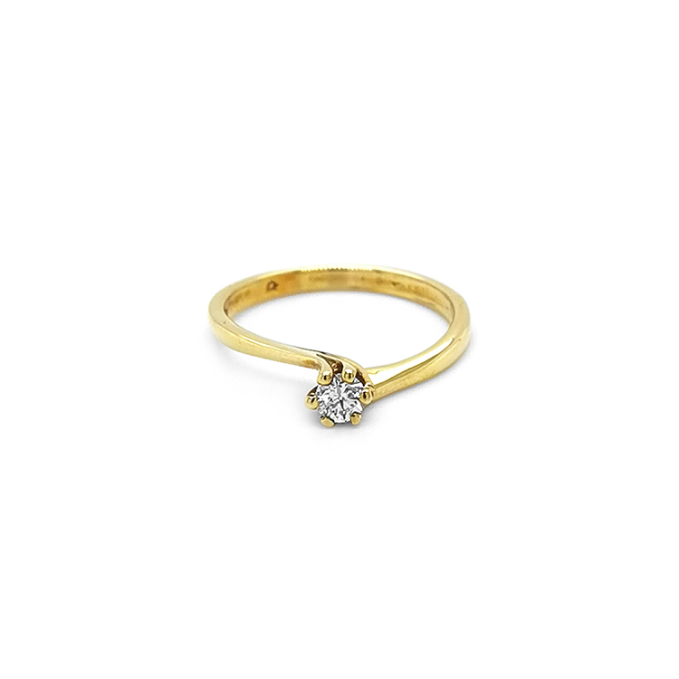 Zlatý Zánsubní Prsten s Diamantem