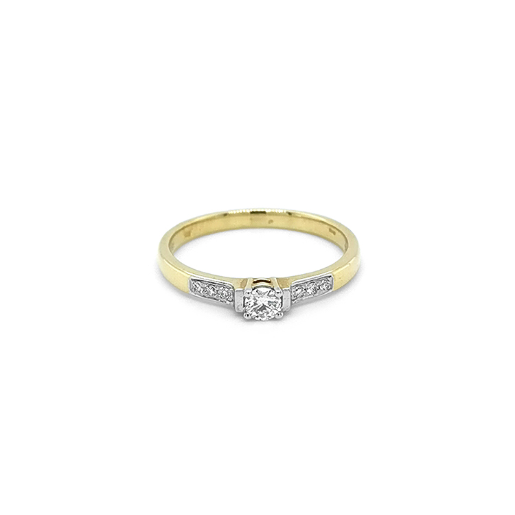 Zlatý Zásnubní Prsten s Diamanty