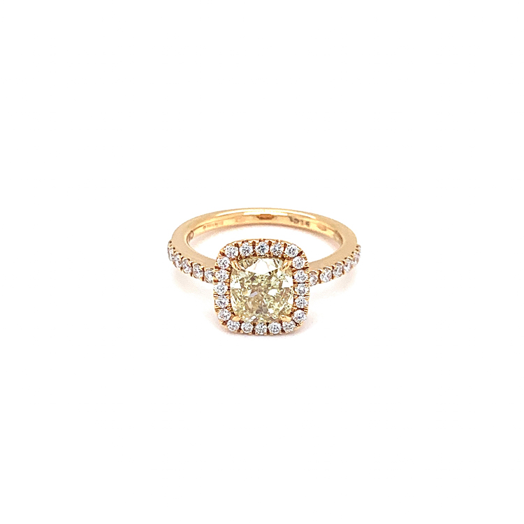 Zlatý Zásnubní Prsten s Žlutým Fancy Diamantem